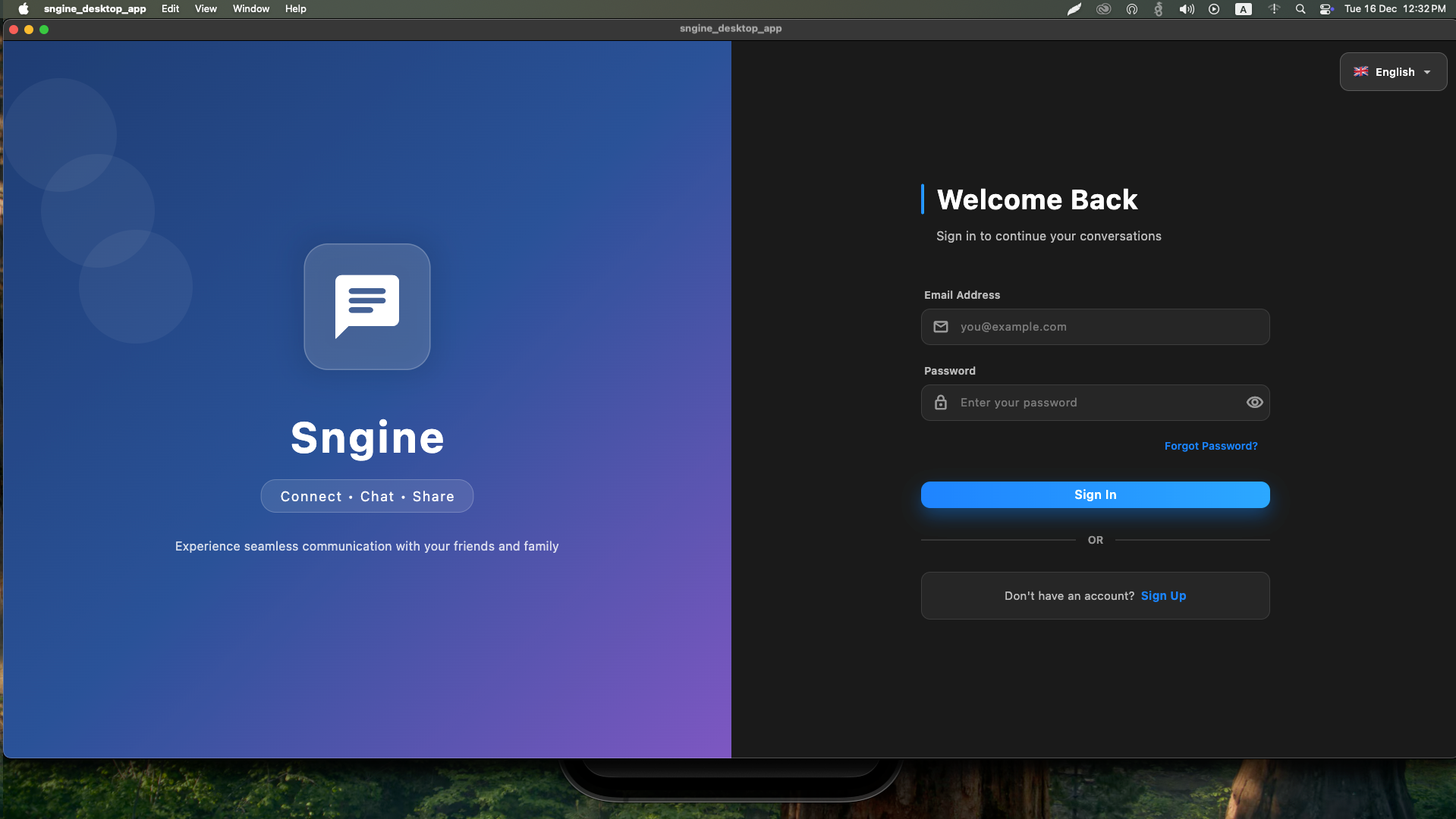 Sngine Pro Messenger Desktop (Windows / macOS / Linux) preview